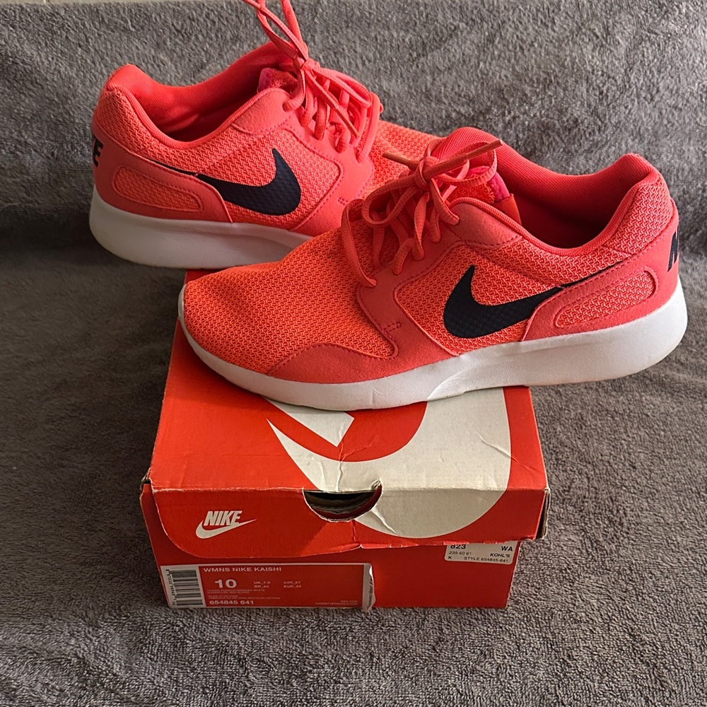 Nike Bright Red Athletic Shoes with Black Logo